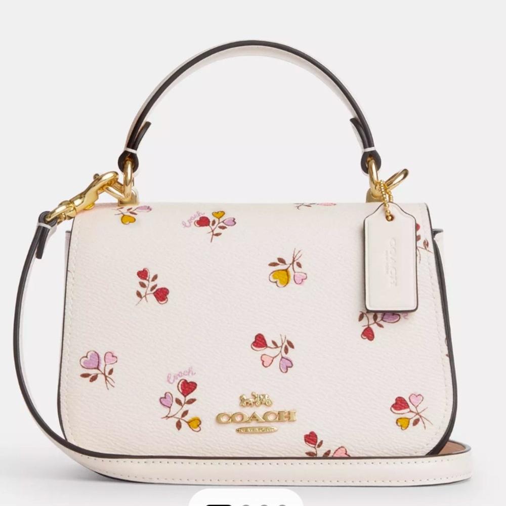 Coach Lysa Top Handle Bag With Heart Print CX577💕